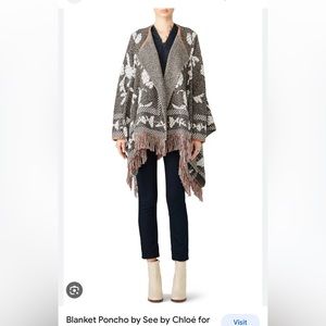 See by Chloe fringe poncho jacket wrap sweater